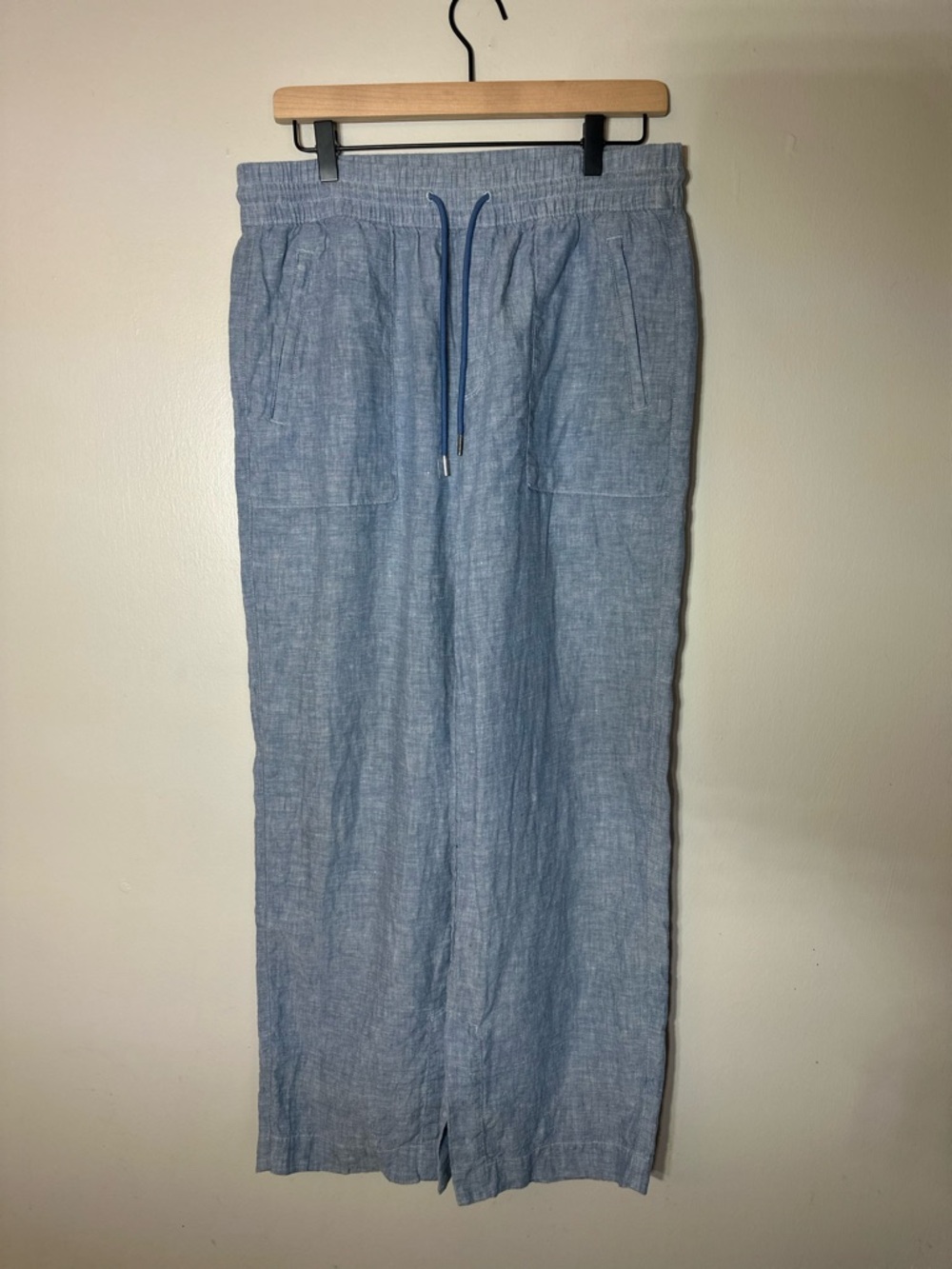 Athleta Light Blue Line Elastic Waist Wide Leg Pants Women’s Size 8 #summer - Picture 2 of 8
